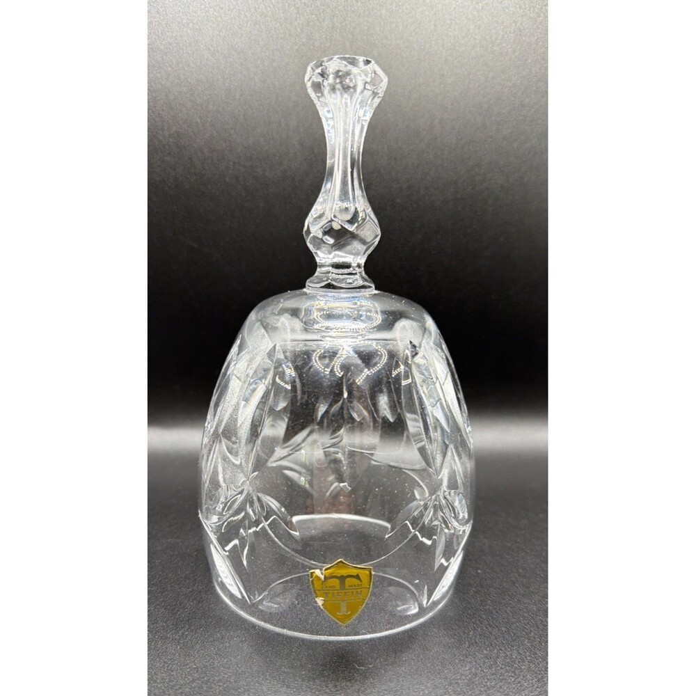 TIFFIN VINTAGE FALLING LEAF DESIGN CRYSTAL TABLE BELL 6.5”  Excellent Condition!